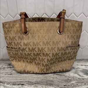 Michael Kors Beige Monogram Tote